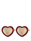 Le Creuset stoneware heart cups and saucers set, Cerise, 200ml, UK version