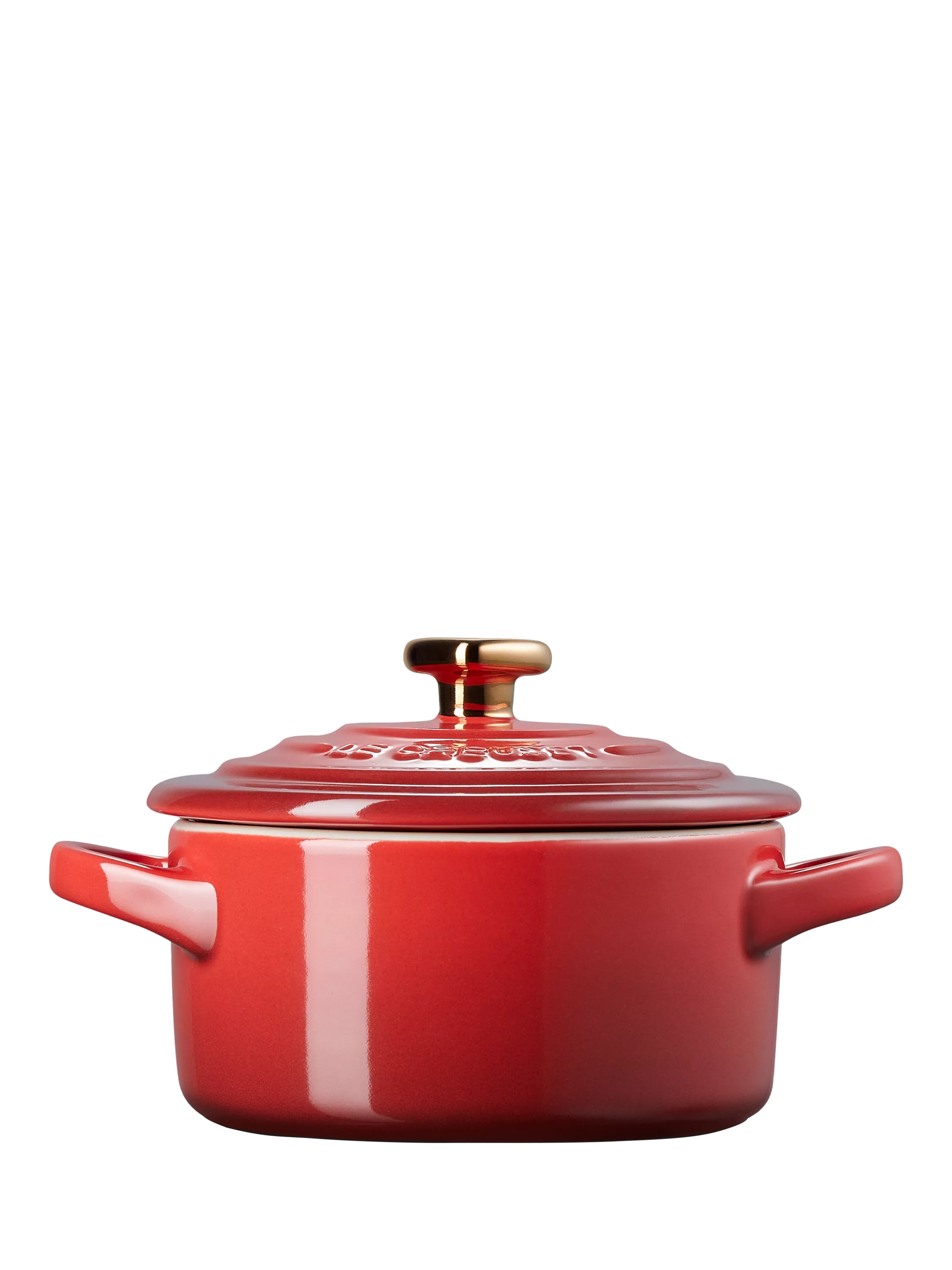 Le Creuset mini round stoneware casserole with heart-shaped lid knob, 10cm, UK version