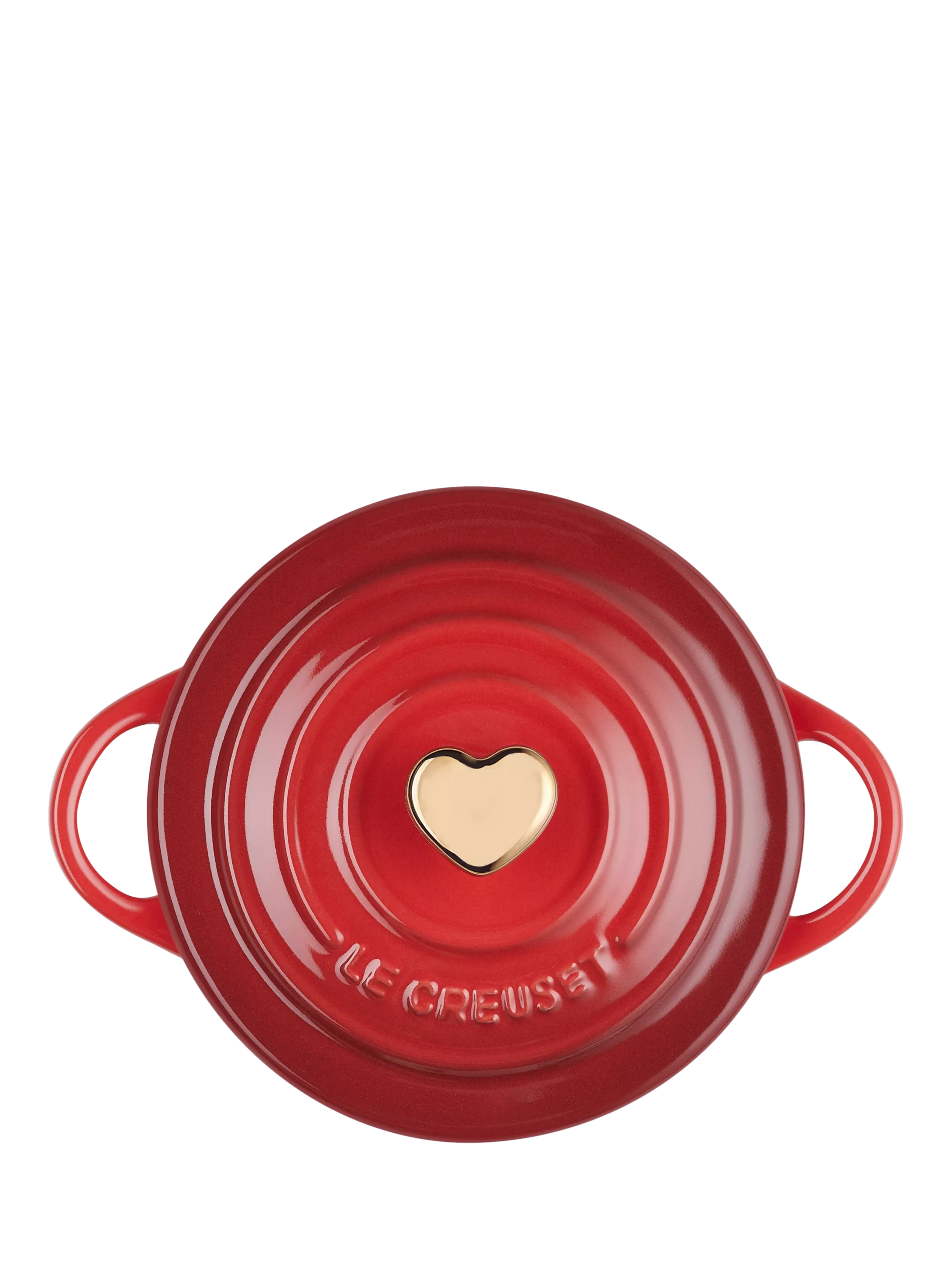 Le Creuset mini round stoneware casserole with heart-shaped lid knob, 10cm, UK version