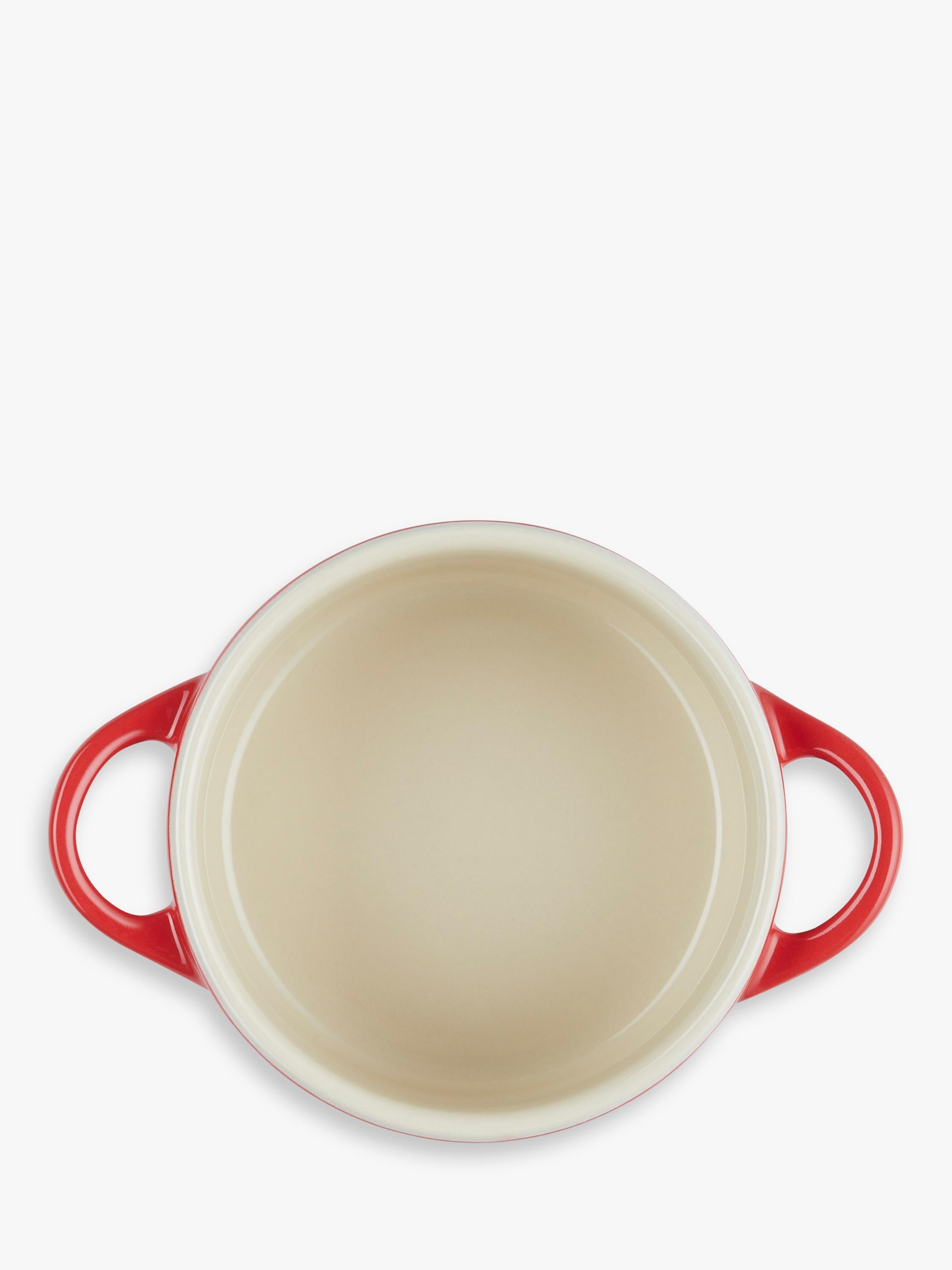 Le Creuset mini round stoneware casserole with heart-shaped lid knob, 10cm, UK version