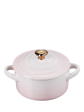 Le Creuset Stoneware Heart Mini Round Casserole, 10cm, Shell Pink