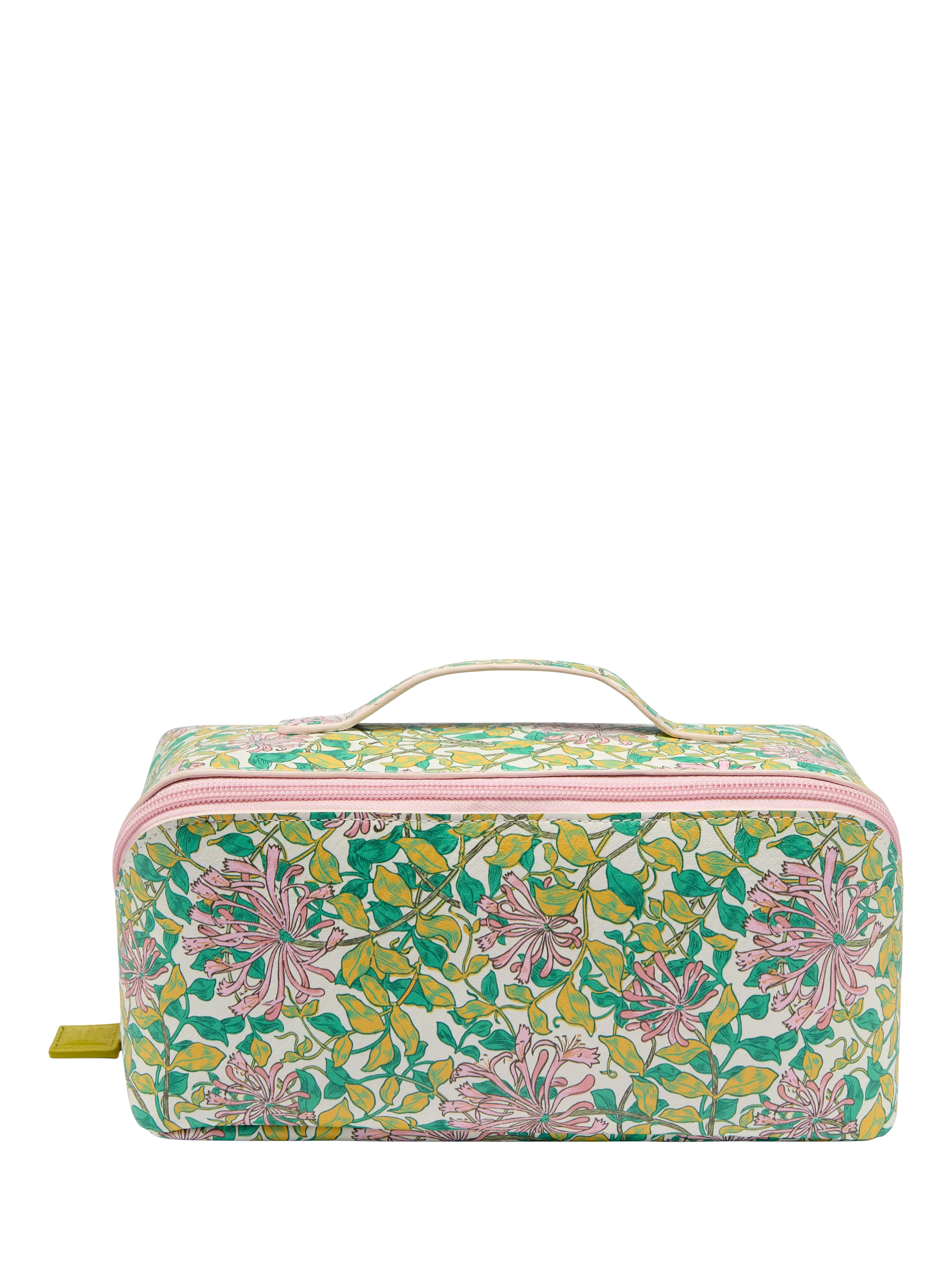 William Morris At Home Honeysuckle beauty wash bag, green and pink (British brand)