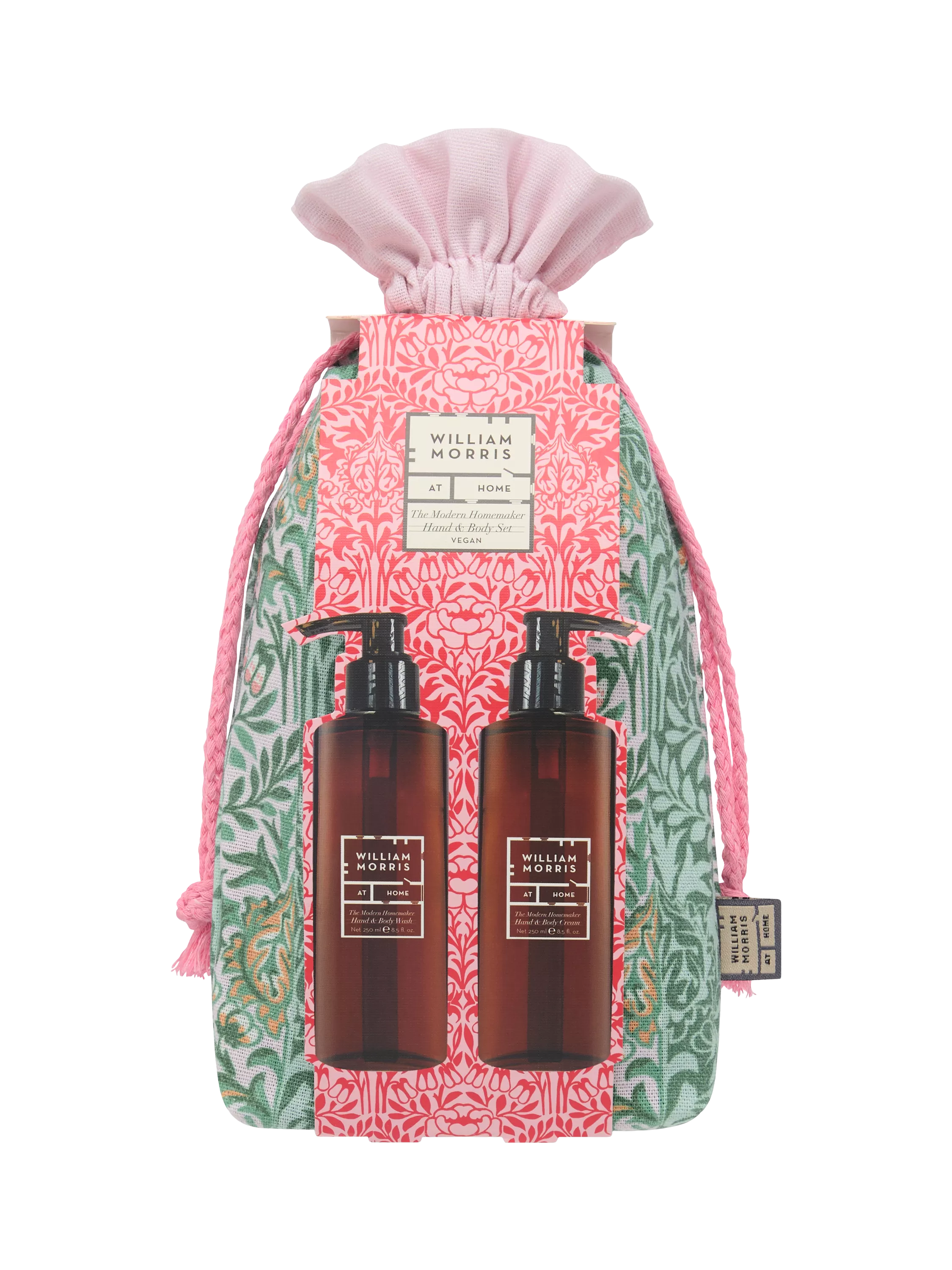 William Morris At Home Hand Rose wash and lotion gift set 500ml, imported from the UK