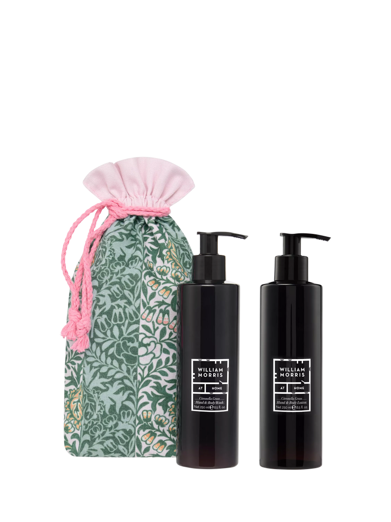 William Morris At Home Hand Rose wash and lotion gift set 500ml, imported from the UK