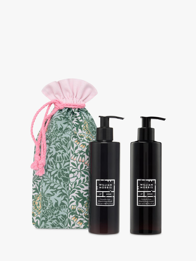 William Morris At Home Hand Rose wash and lotion gift set 500ml, imported from the UK