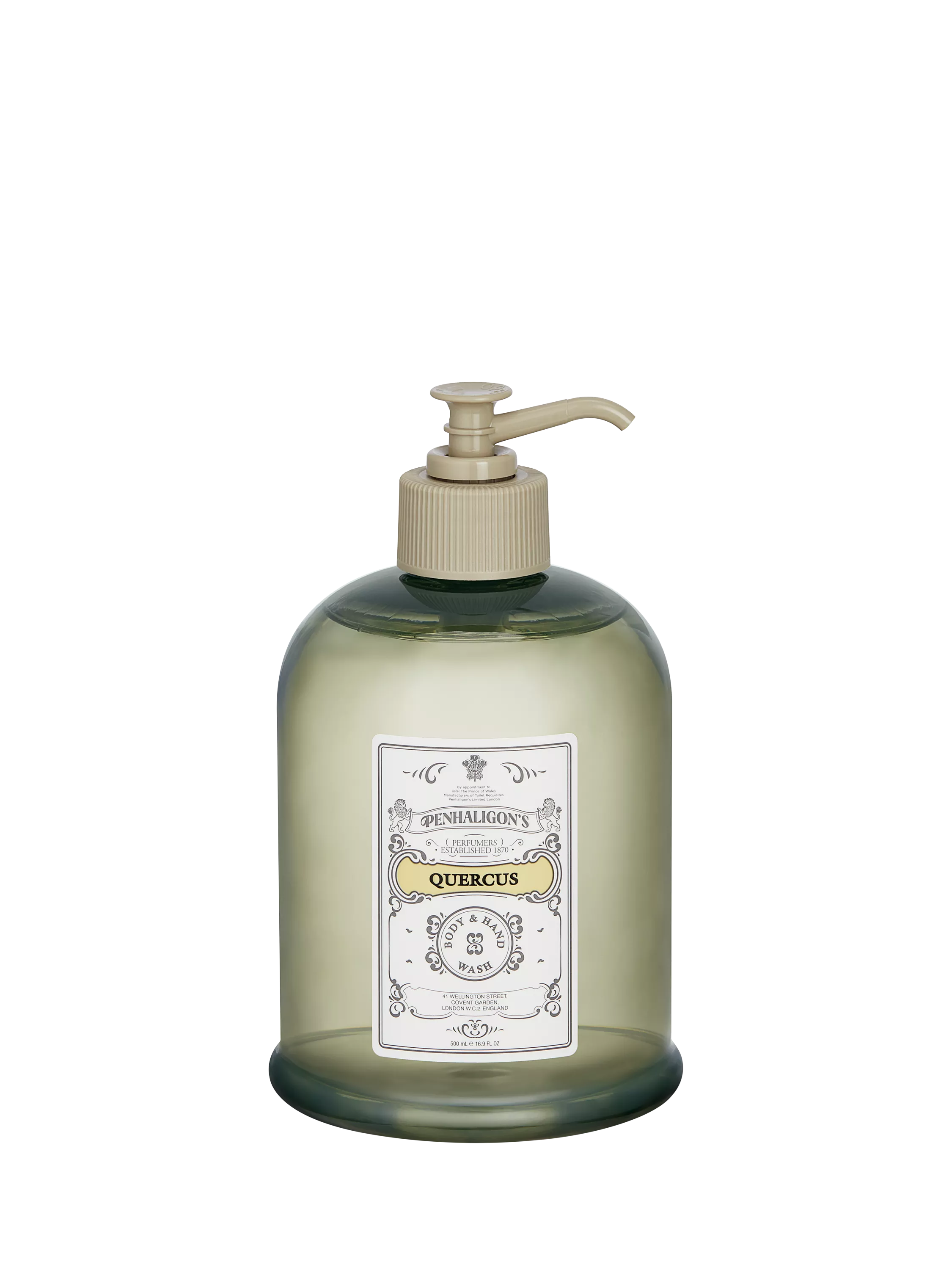 Penhaligon's Quercus body and hand wash 500ml, imported from the UK