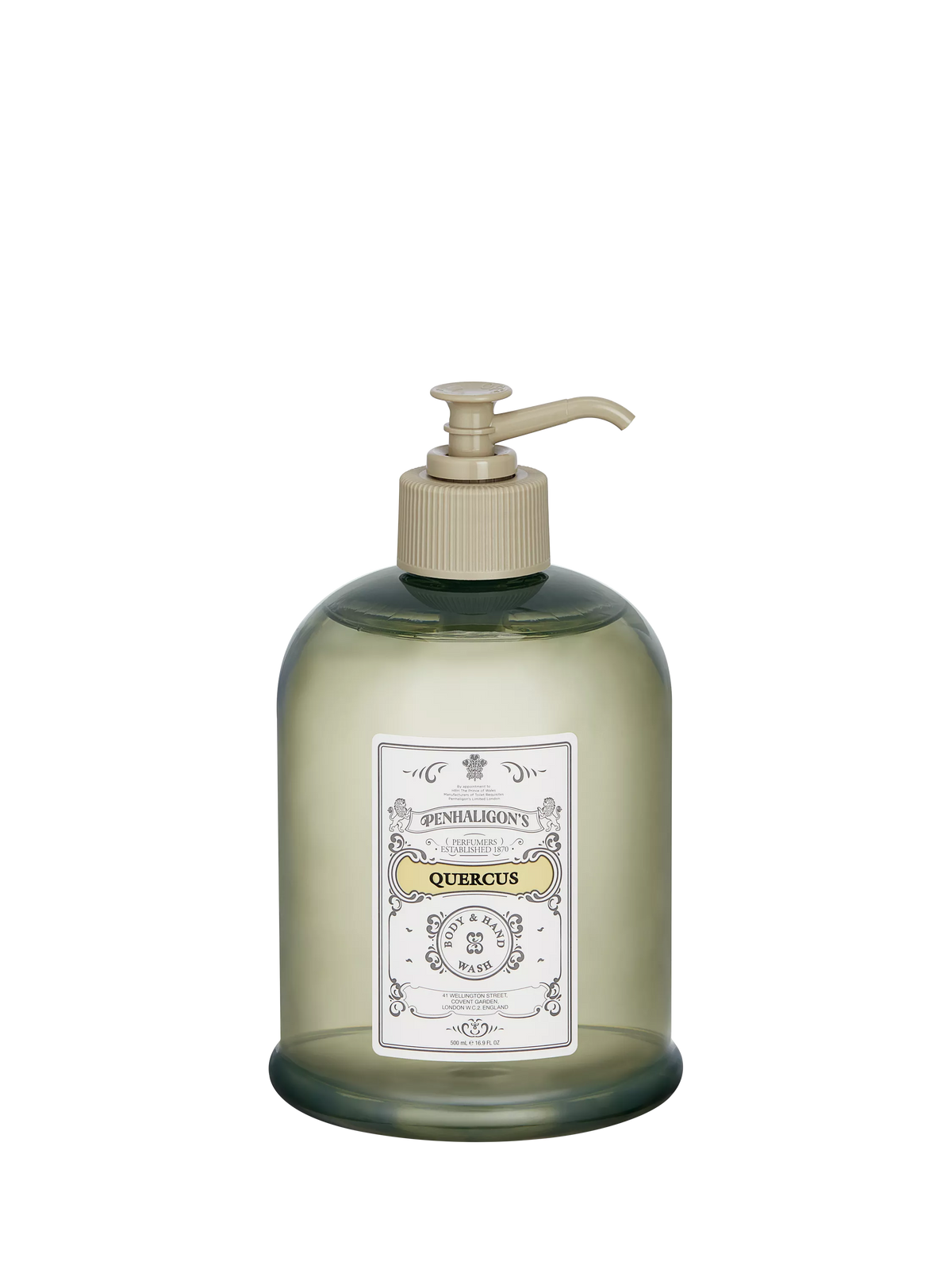Penhaligon's Quercus body and hand wash 500ml, imported from the UK