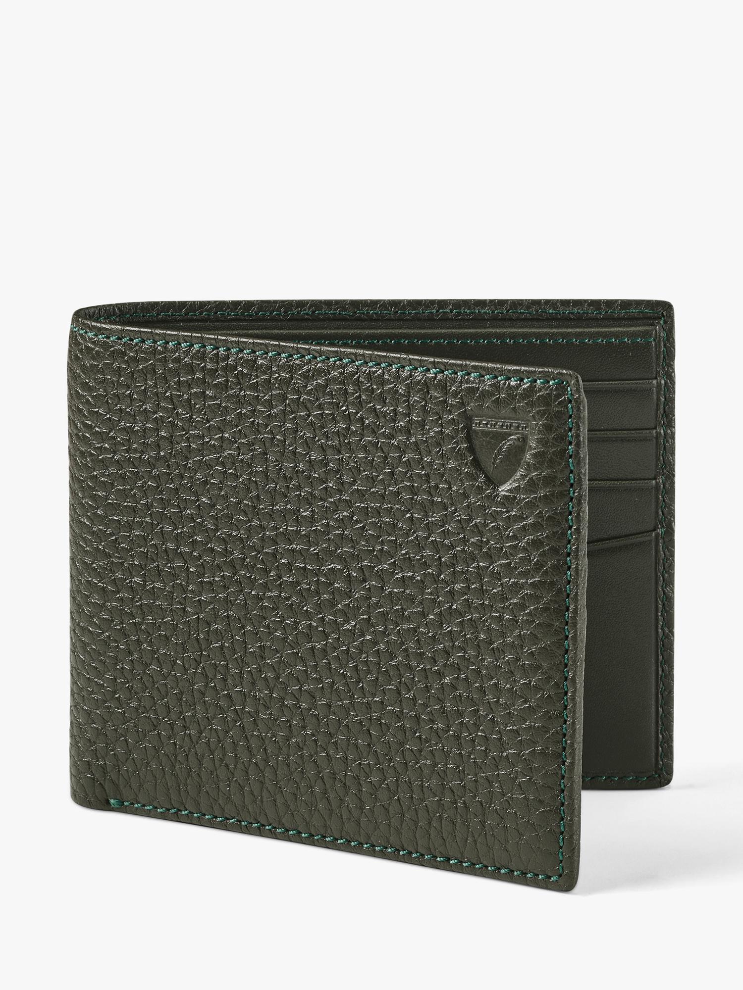 Aspinal of London Single Billfold Card Holder Forest Green, imported from the UK