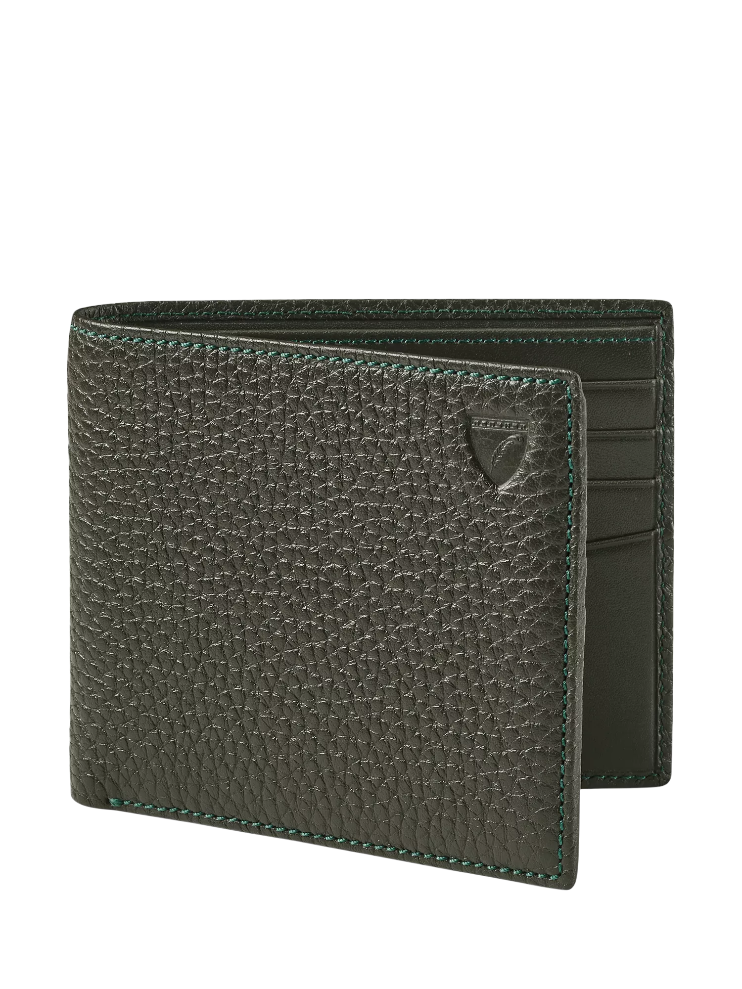 Aspinal of London Single Billfold Card Holder Forest Green, imported from the UK