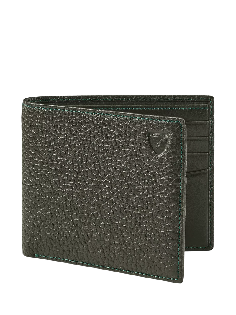 Aspinal of London Single Billfold Card Holder Forest Green, imported from the UK