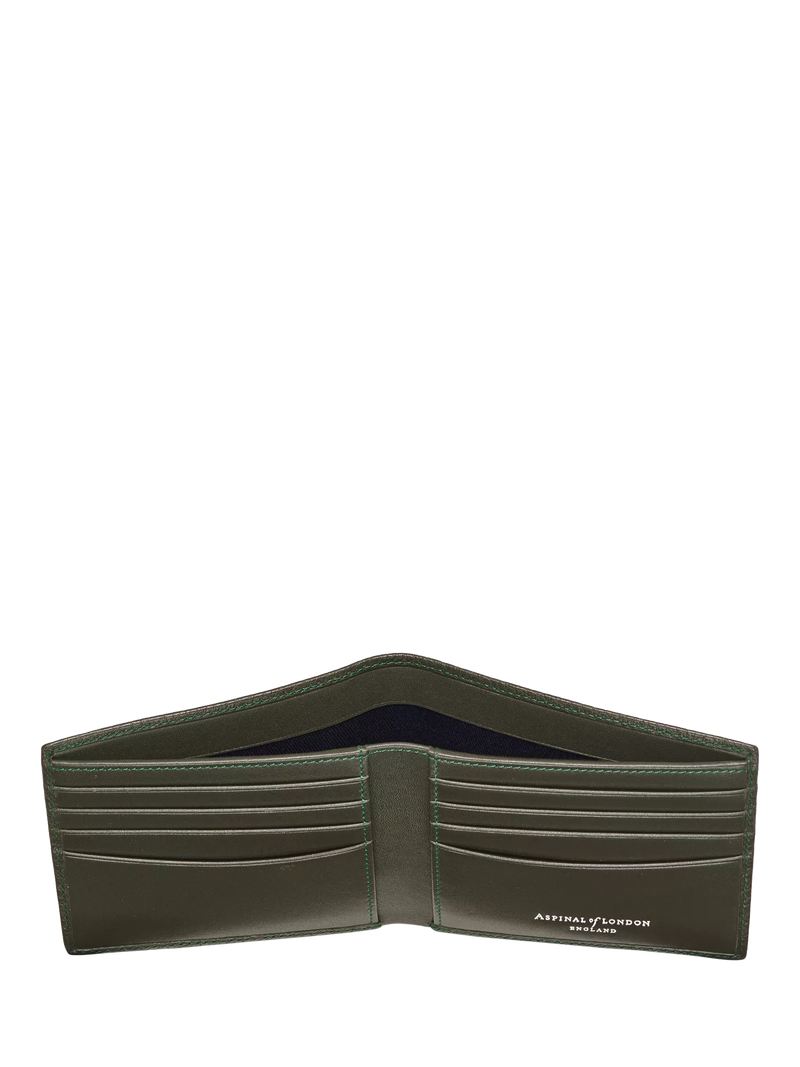 Aspinal of London Single Billfold Card Holder Forest Green, imported from the UK