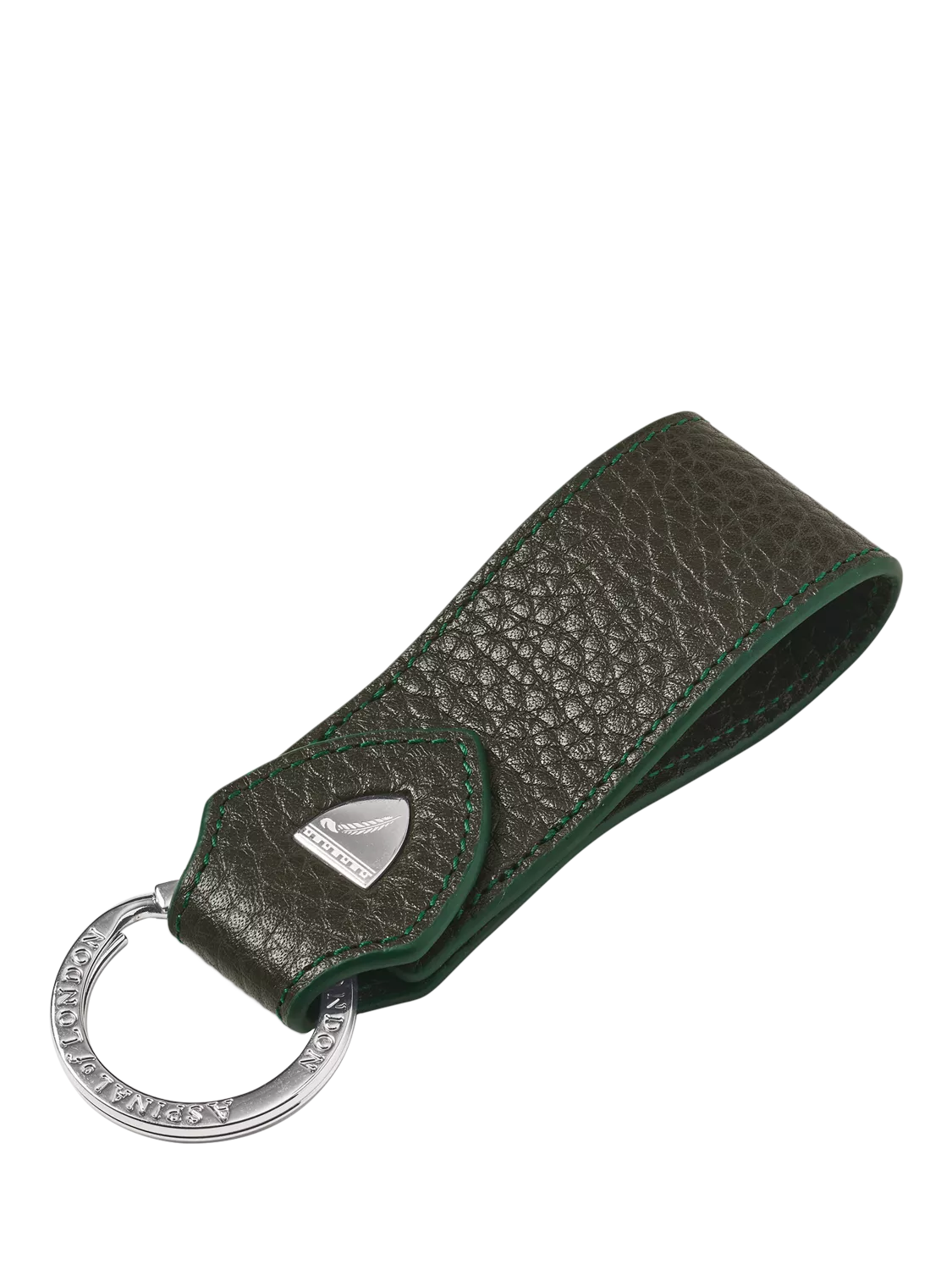 Aspinal of London Small Pebble Leather Loop Keyring