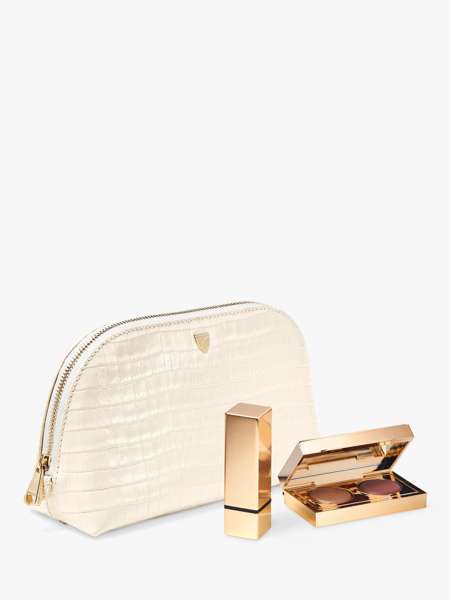 Aspinal of London leather classic makeup case, imported from the UK
