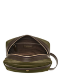 Aspinal of London zipped washbag in khaki, British product