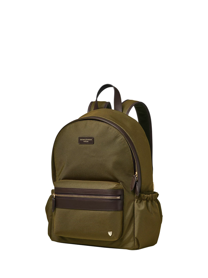 Aspinal of London Commuter backpack khaki, imported from the UK