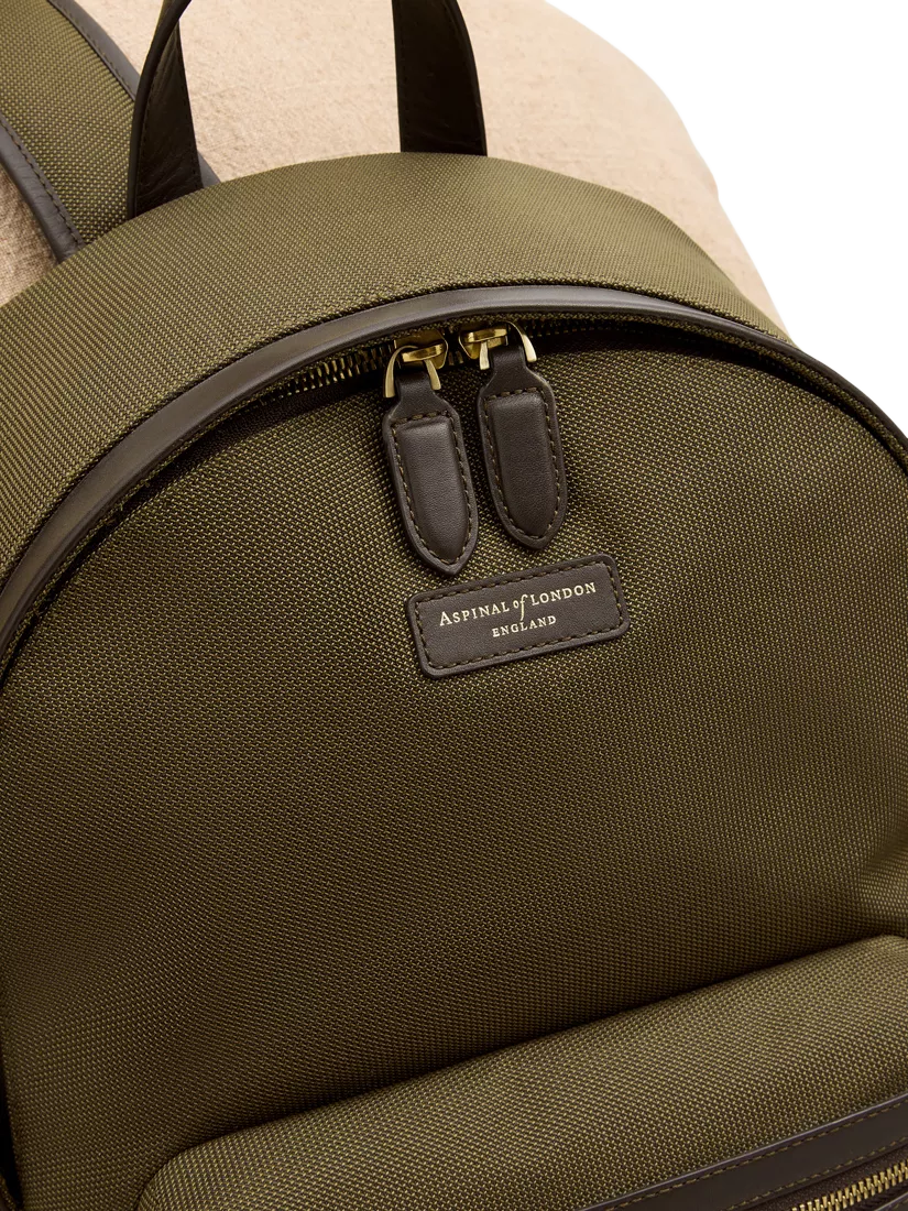 Aspinal of London Commuter backpack khaki, imported from the UK