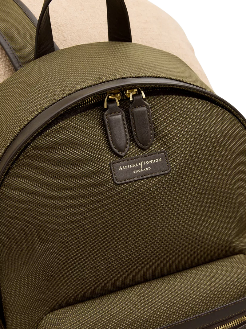 Aspinal of London Commuter backpack khaki, imported from the UK