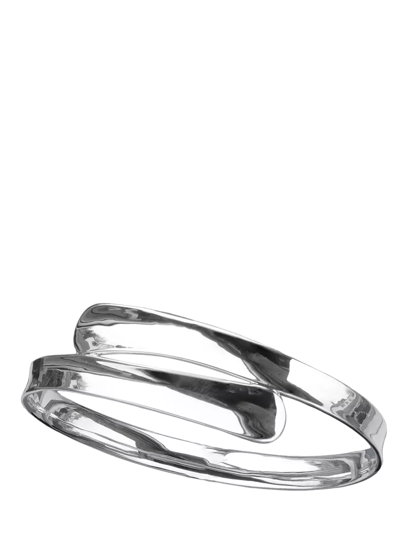 Nina B Double Groove Bangle solid sterling silver - British product