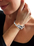 Nina B Double Groove Bangle solid sterling silver - British product