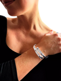 Nina B Double Groove Bangle solid sterling silver - British product
