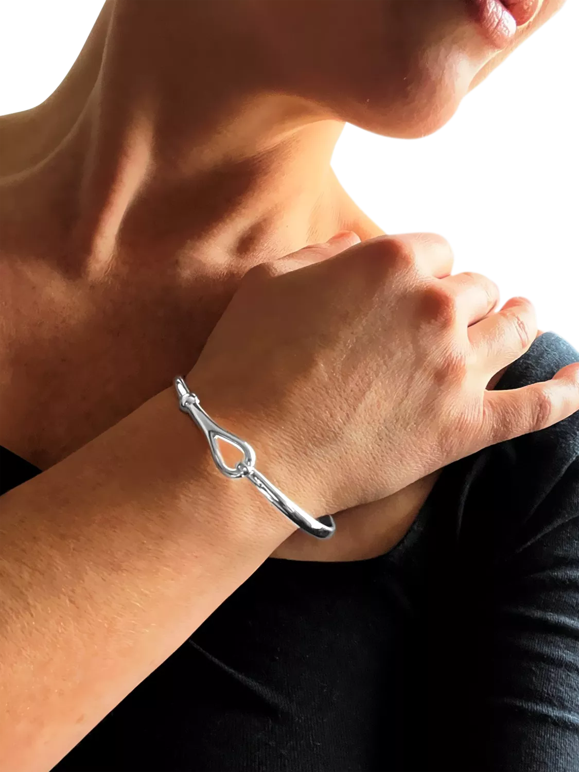 Nina B sterling silver tension bangle (British brand)