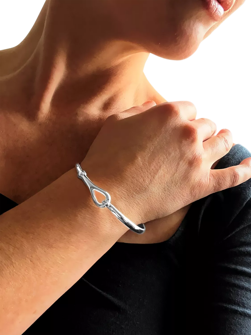Nina B sterling silver tension bangle (British brand)