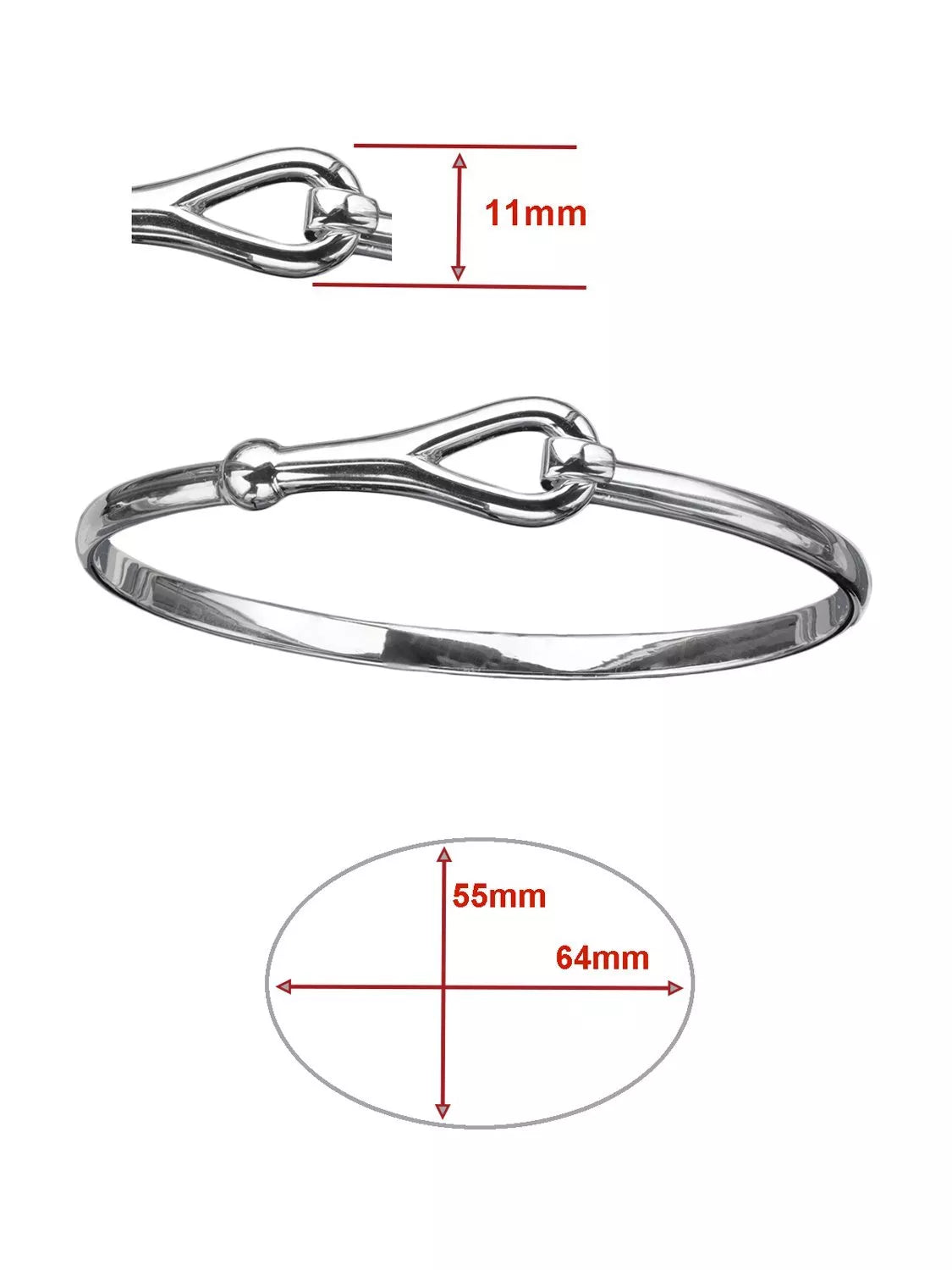 Nina B sterling silver tension bangle (British brand)
