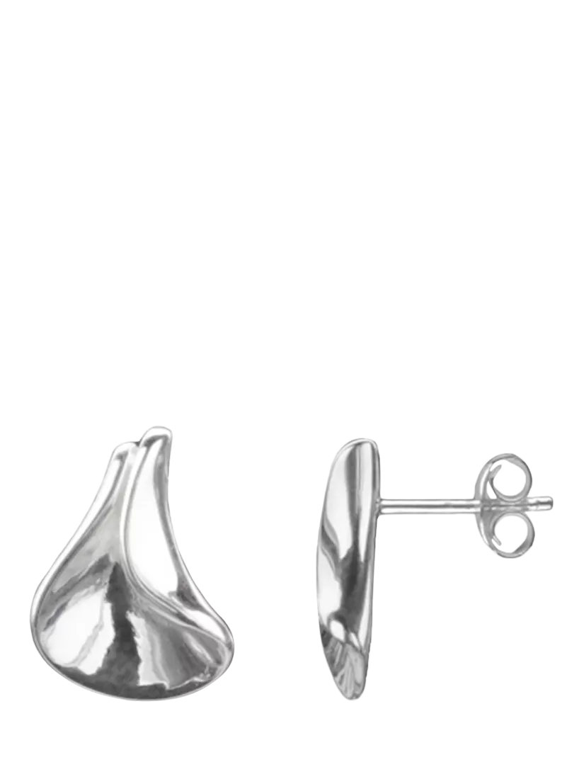 Nina B folded stud earrings sterling silver - British product