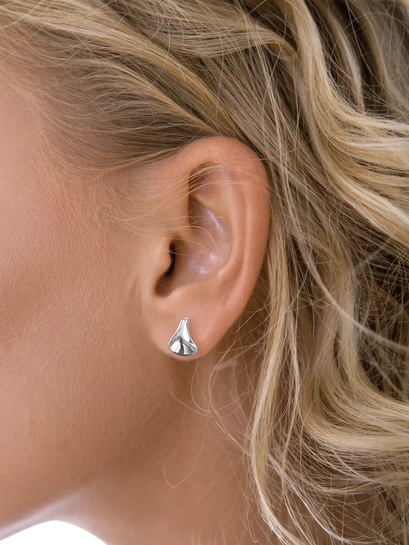 Nina B folded stud earrings sterling silver - British product