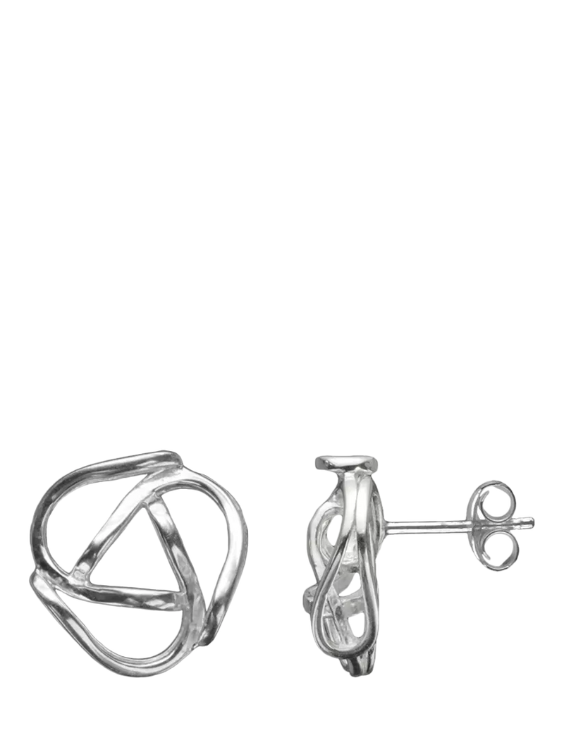 Nina B knot stud earrings large silver, imported from the UK