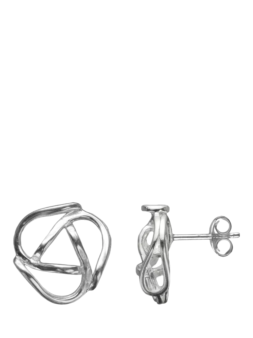Nina B knot stud earrings large silver, imported from the UK