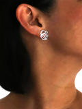 Nina B knot stud earrings large silver, imported from the UK