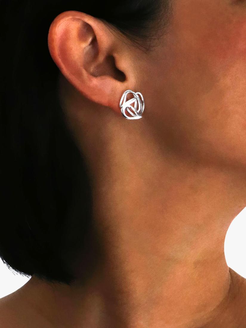 Nina B knot stud earrings large silver, imported from the UK