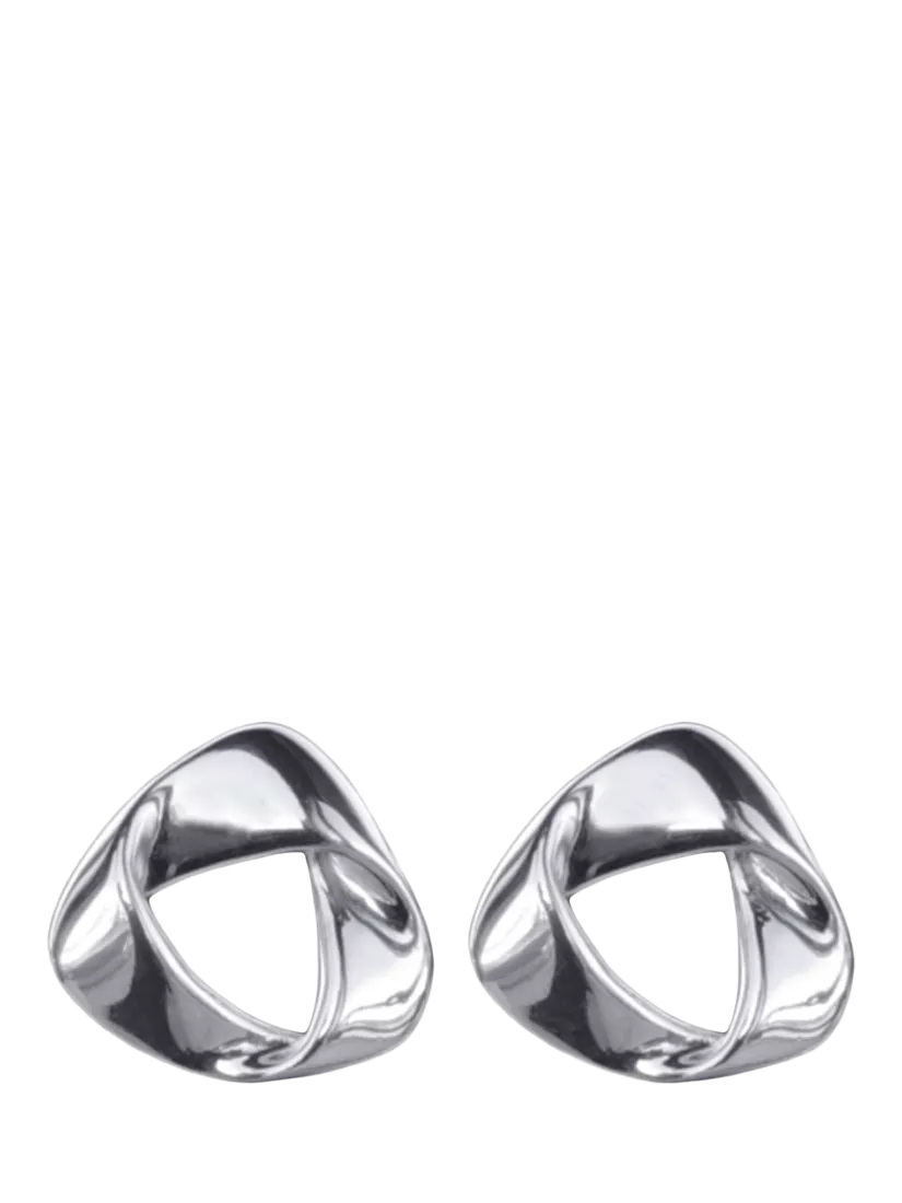 Nina B folded triangle earrings in sterling silver, UK version