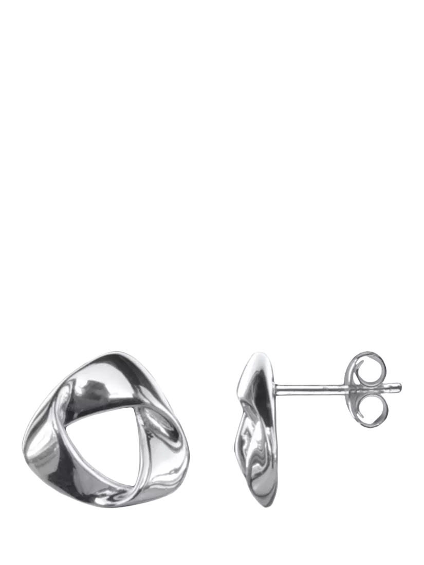 Nina B folded triangle earrings in sterling silver, UK version
