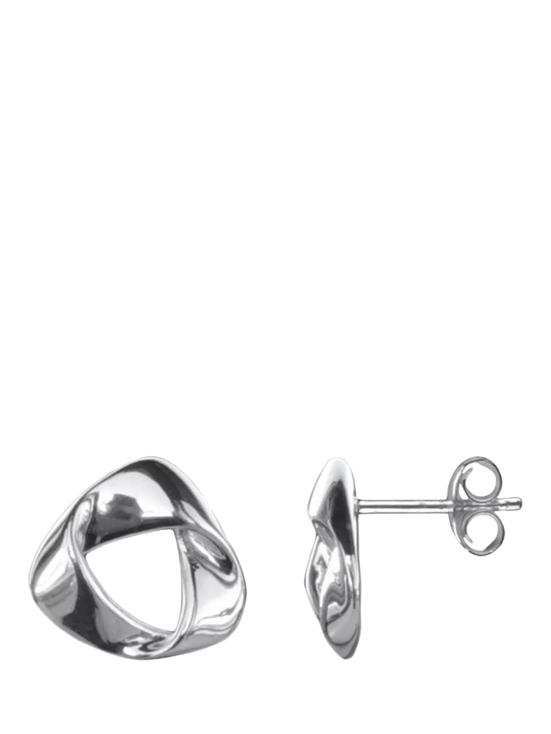 Nina B folded triangle earrings in sterling silver, UK version
