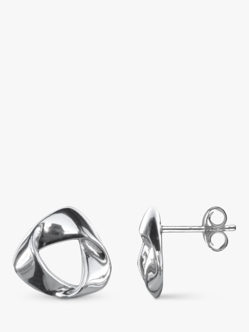 Nina B folded triangle earrings in sterling silver, UK version