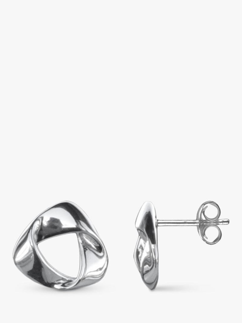 Nina B folded triangle earrings in sterling silver, UK version