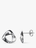 Nina B folded triangle earrings in sterling silver, UK version