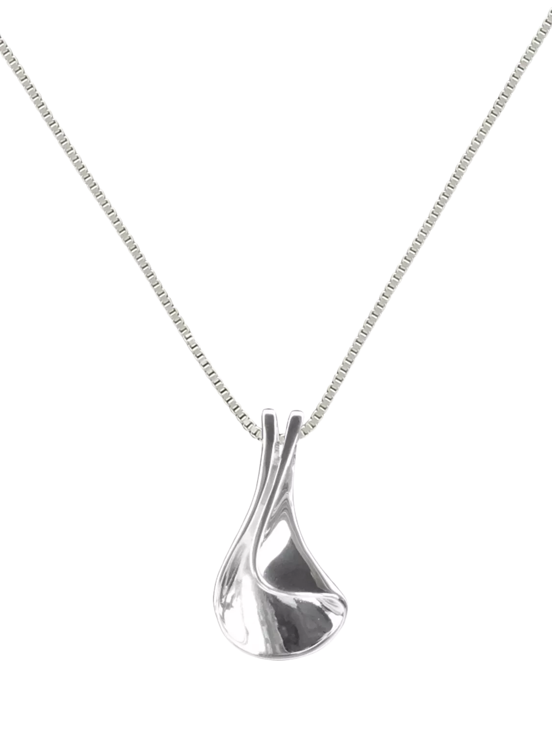 Nina B folded silver pendant 50cm chain - British product