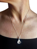 Nina B folded silver pendant 50cm chain - British product