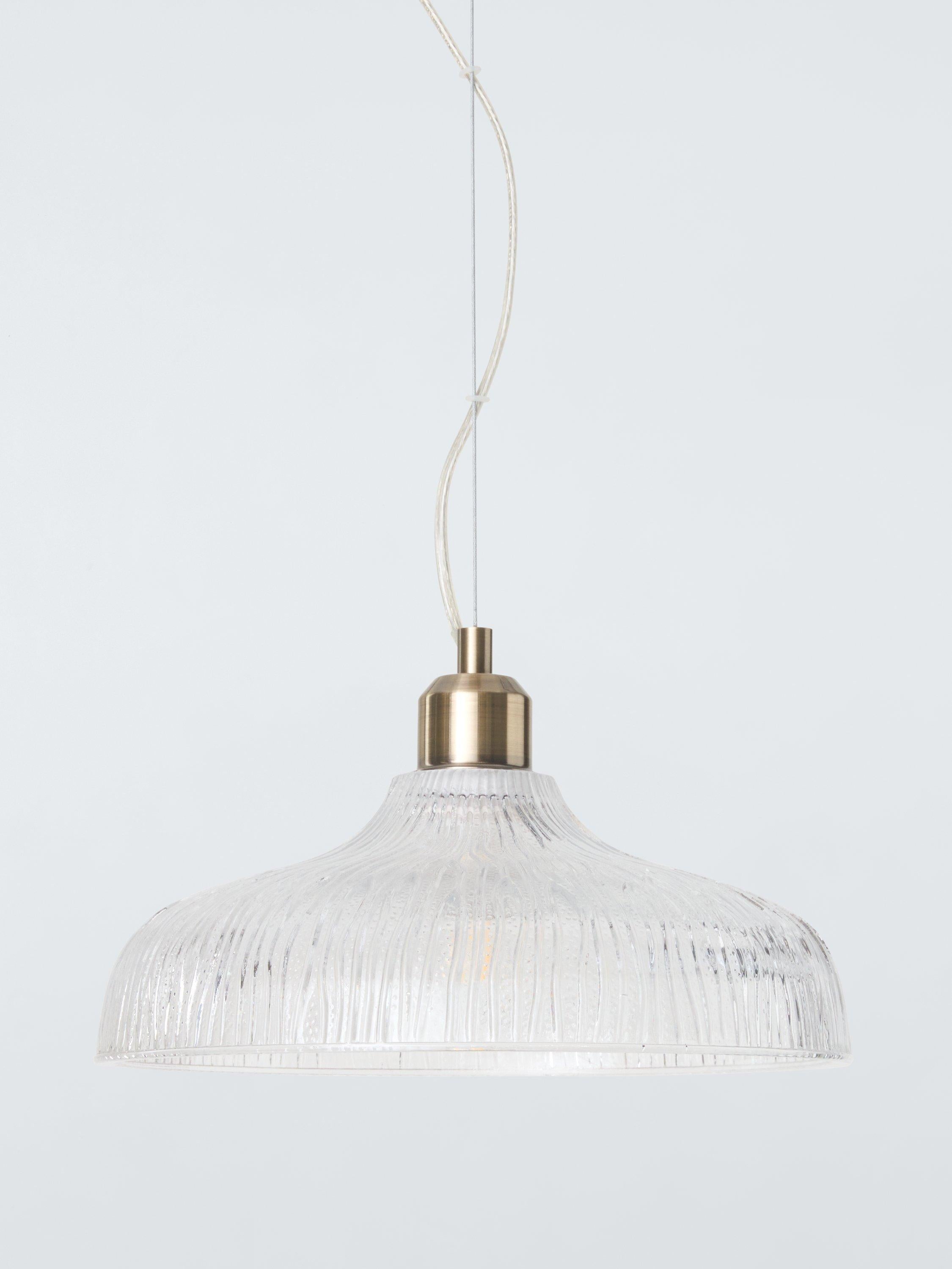 John Lewis ribbed glass pendant light clear - British product