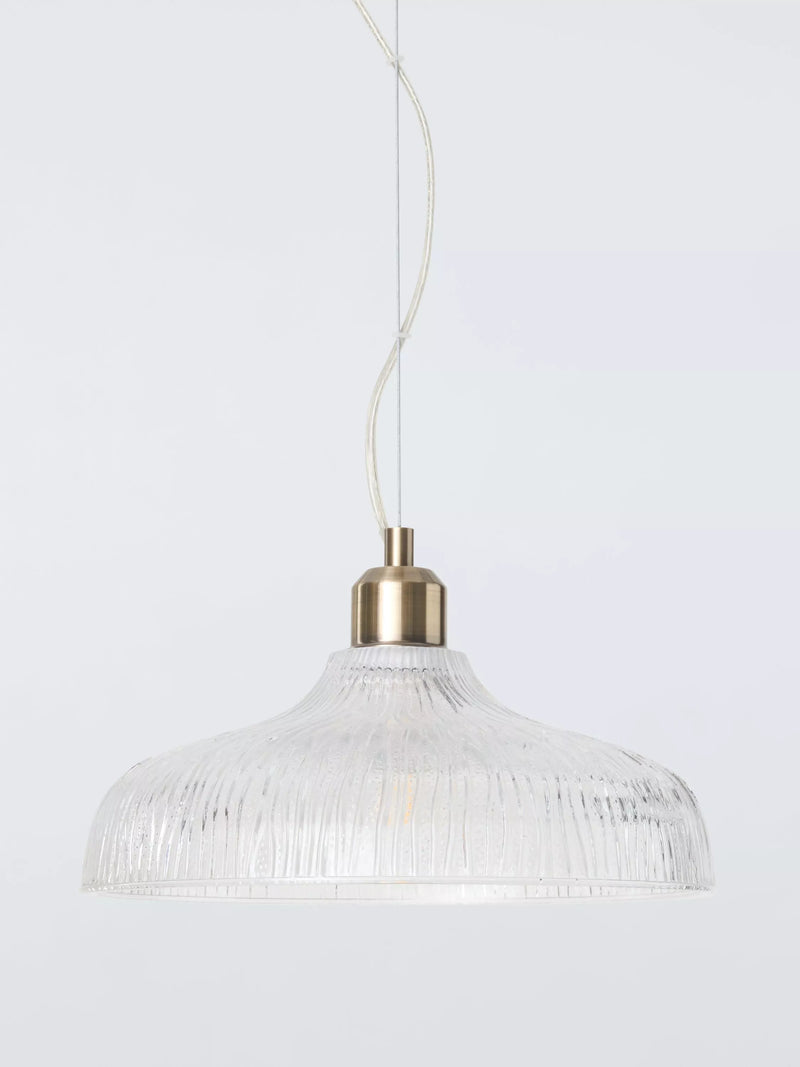 John Lewis ribbed glass pendant light clear - British product