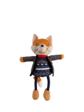 Joules squeaky dog toy with rope legs and fox character, multi-coloured, UK version