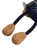 Joules squeaky dog toy with rope legs and fox character, multi-coloured, UK version