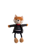 Joules squeaky dog toy with rope legs and fox character, multi-coloured, UK version