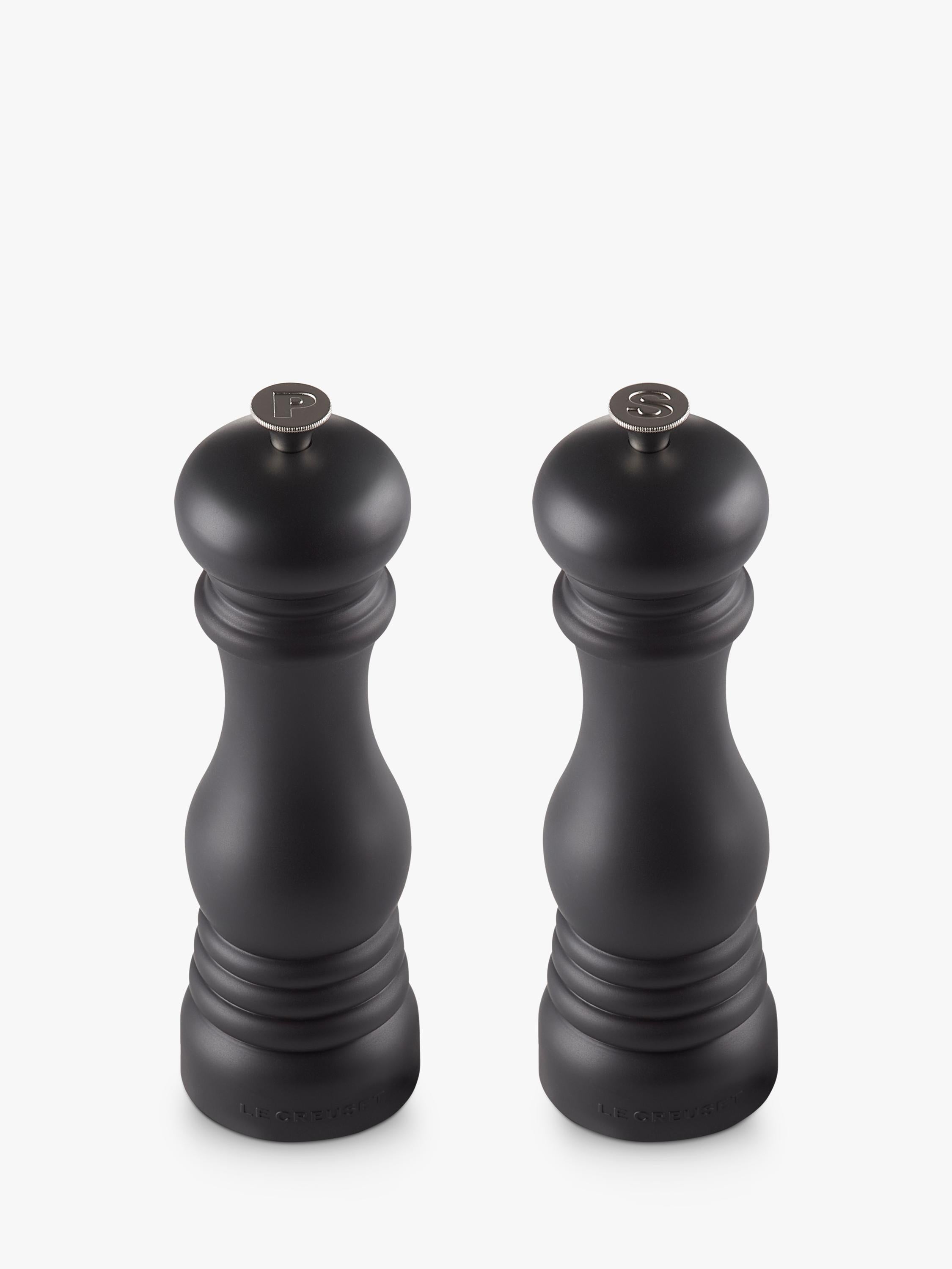 Le Creuset salt and pepper mills gloss black set, UK version