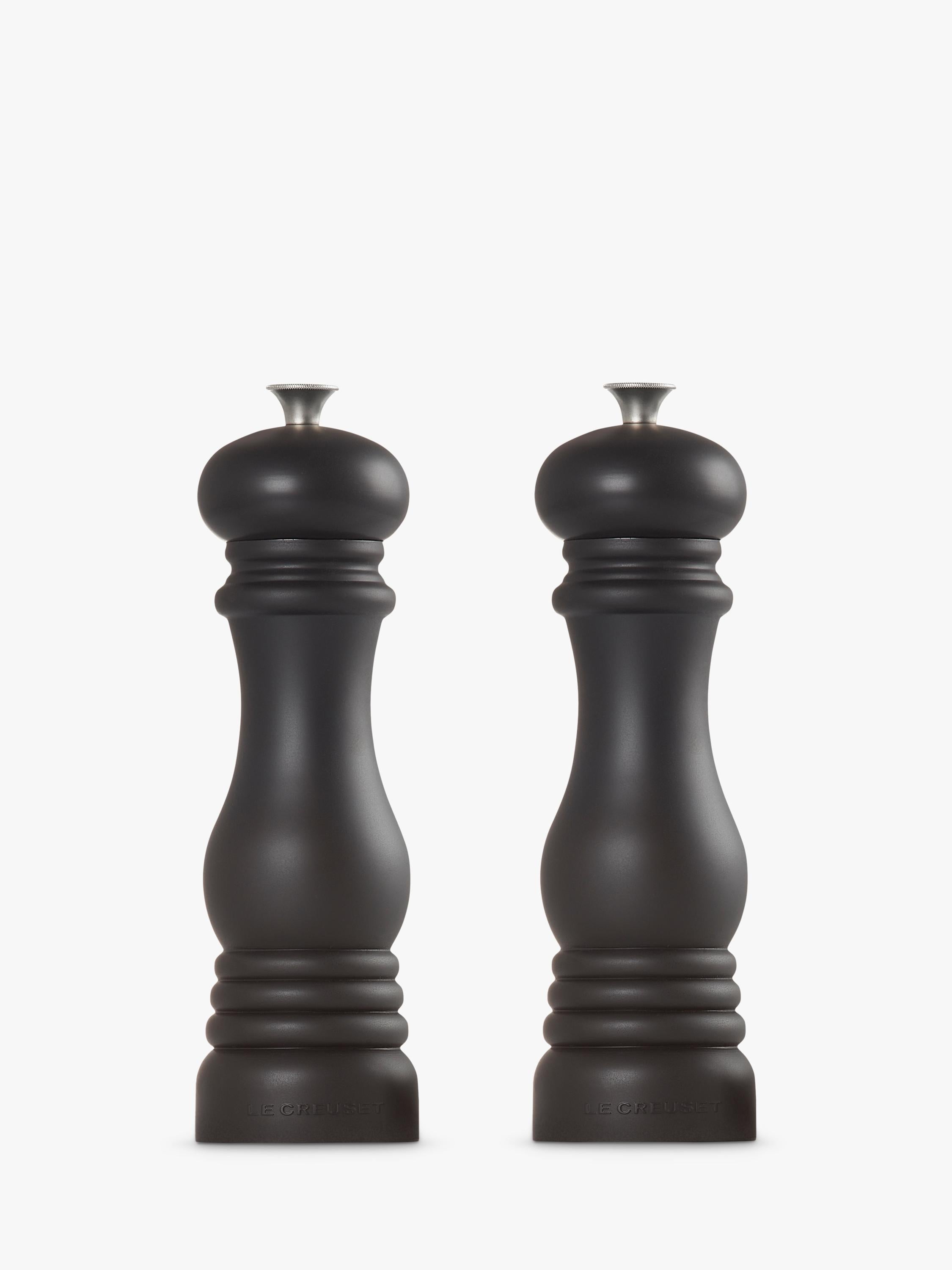 Le Creuset salt and pepper mills gloss black set, UK version