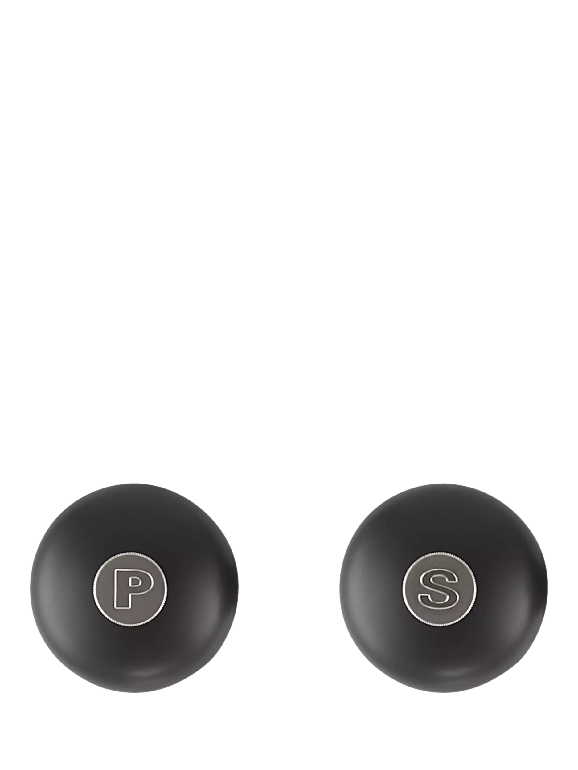 Le Creuset salt and pepper mills gloss black set, UK version