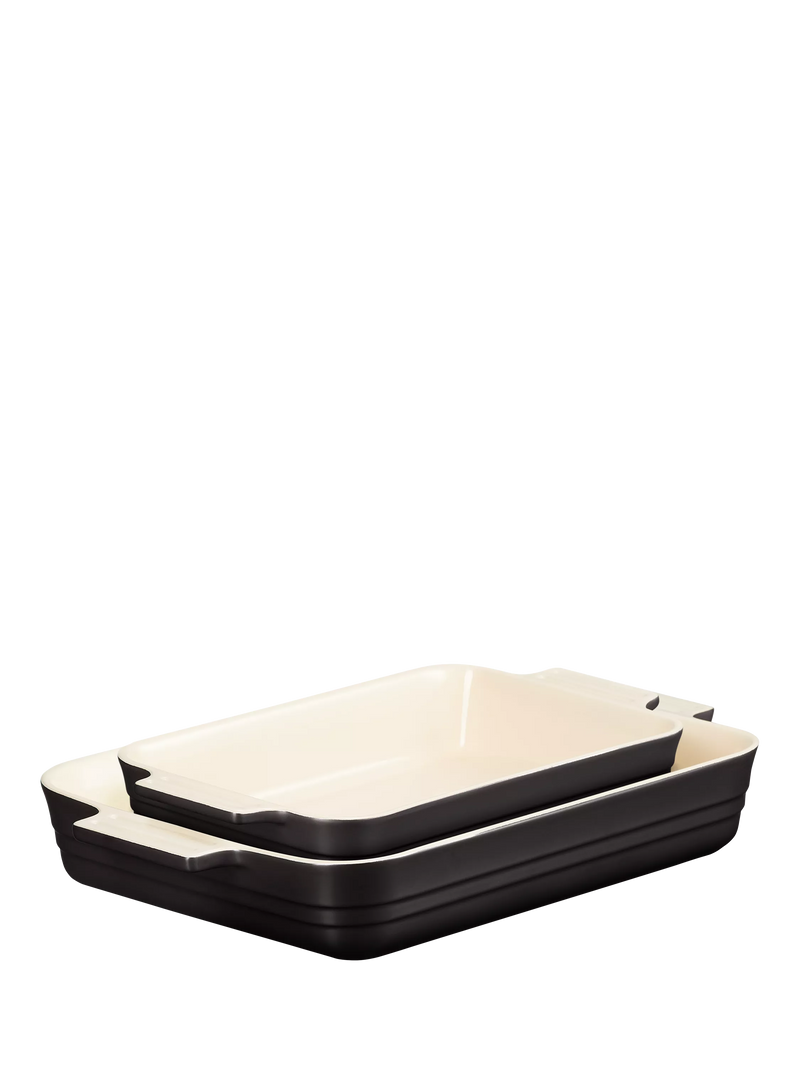 Le Creuset Stoneware Rectangular Oven Dishes Set of 2, 26cm & 32cm